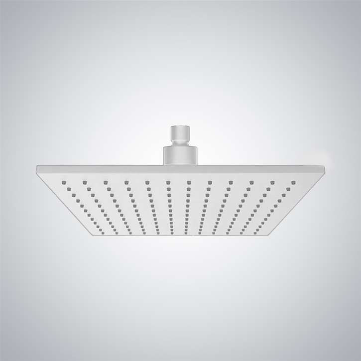 Fontana Matte White Square LED Rain Shower Head
