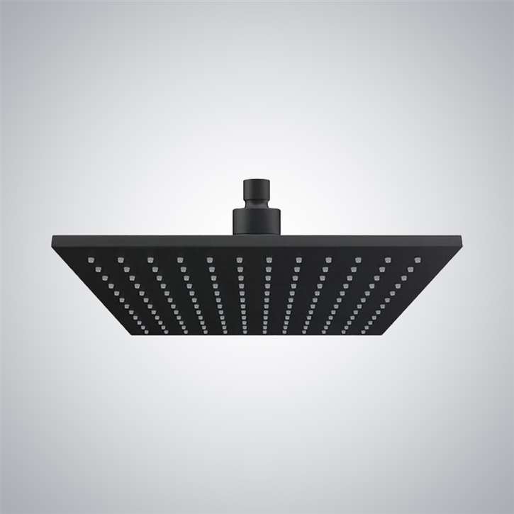 Fontana Matte Black Square LED Rain Shower Head