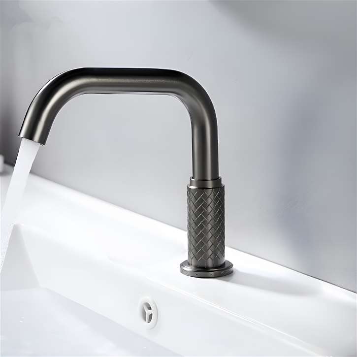 Fontana Gun Metal Gray Basin Bathroom Sensor Faucet for Qiddiya Grand Hotel
