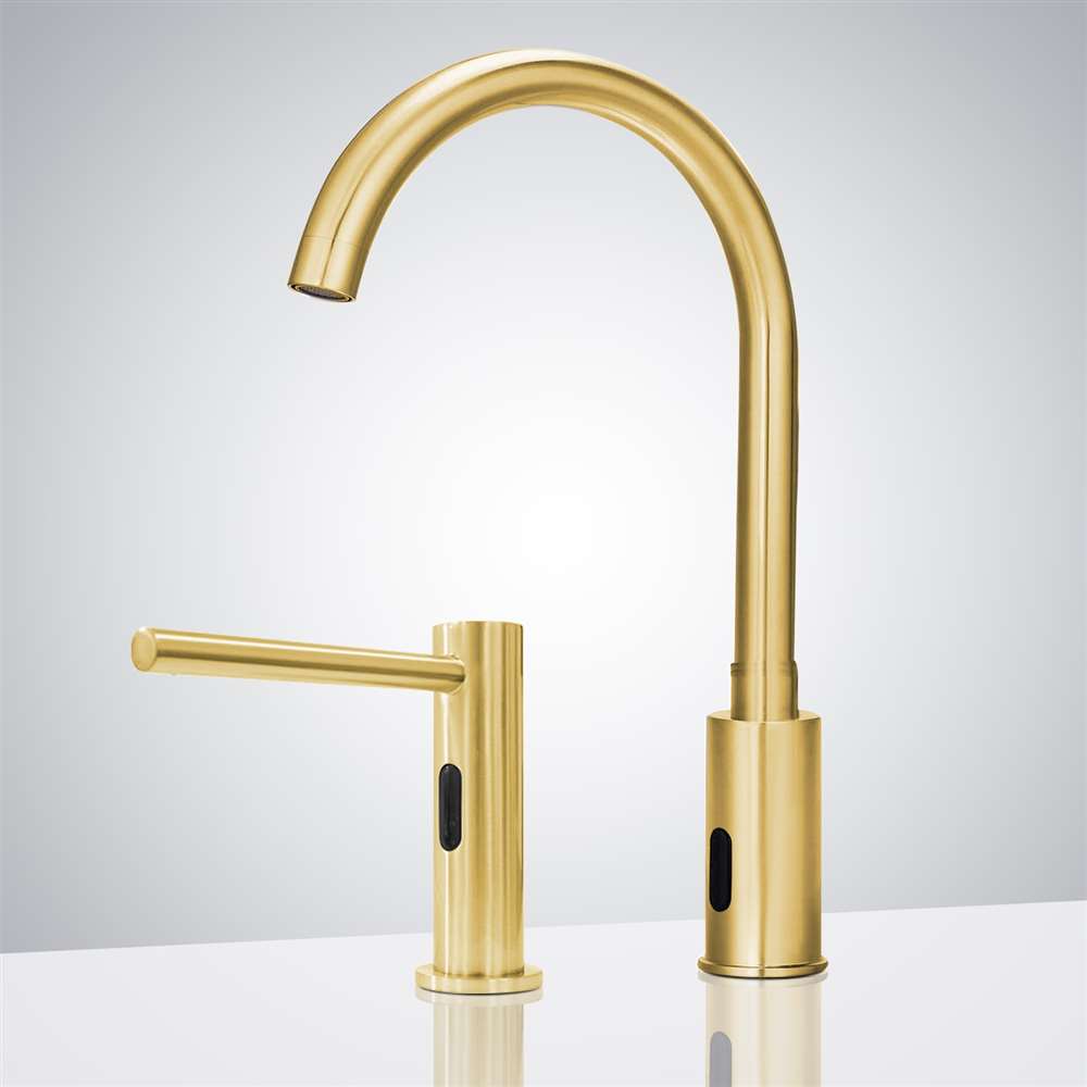 Brushed Gold Faucet + Soap Set