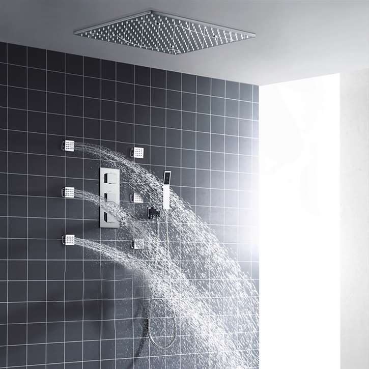 Fontana Glasgow 24 inch LED ceiling rainfall shower head