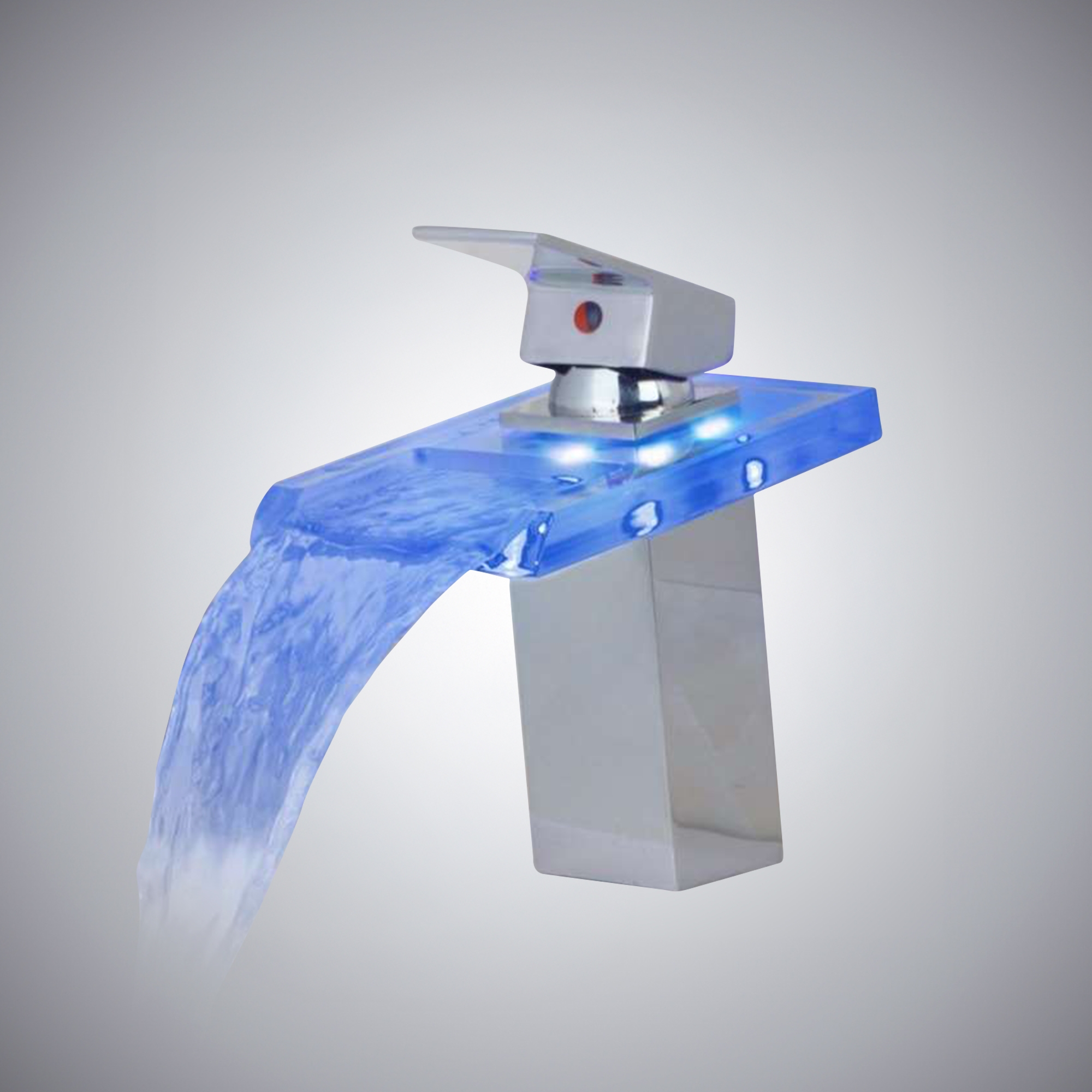 Fontana 7-Inch Bend Glass LED Bathroom Sink Faucet