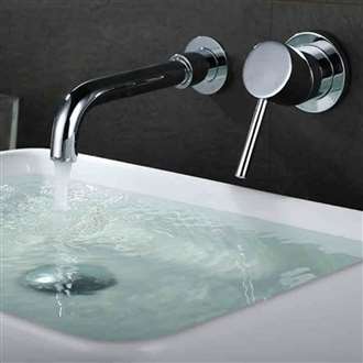 Geneva Wall Mounted Single Handle Chrome Bathroom Mixer BIM Object Sink Faucet 