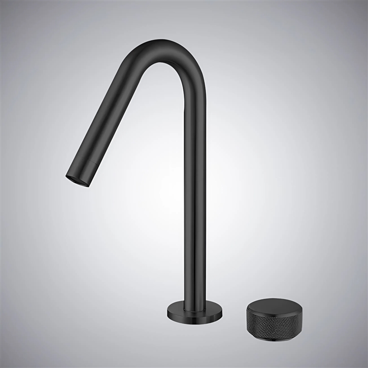 Fontana Kerry In Matte Black Finish Countertop Installation Brass Basin Bathroom Faucet With Hot And Cold Control