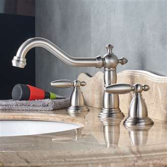 Alessandria Luxury Brushed Nickel Deck Mounted Bathroom Revit Families Sink Faucet 