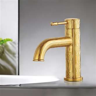 Alberni Golden PVD Solid Brass Mixer Bathroom Home Depot Sink Faucet 