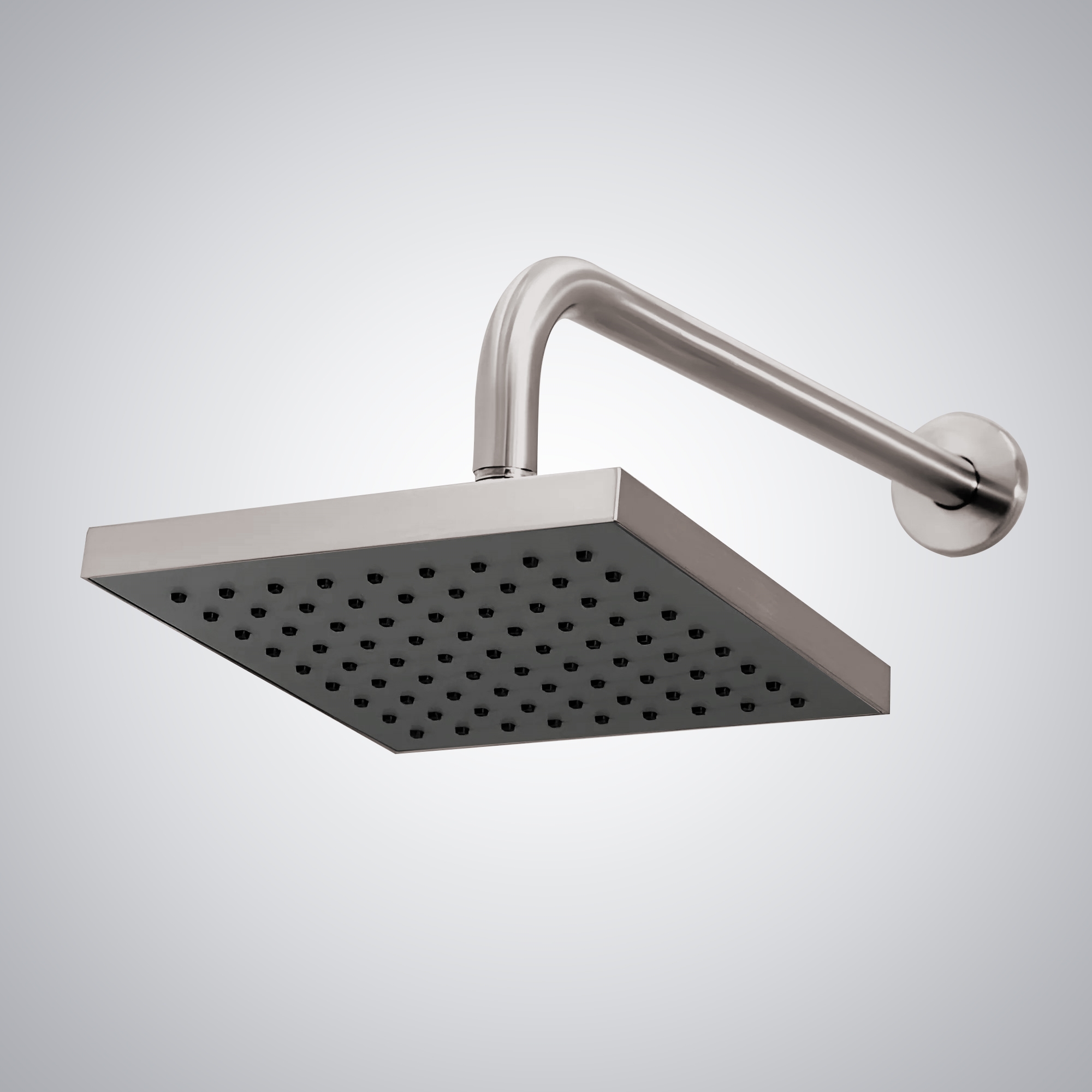 Fontana 12" Solid Brass Square Brushed Nickel Rainfall Wall Mounted Shower Head