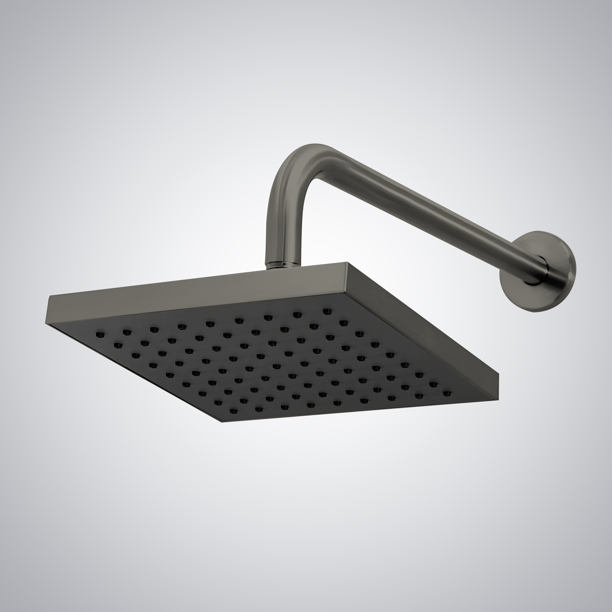 Fontana 12" Solid Brass Square Gun Metal Gray Rainfall Wall Mounted Shower Head