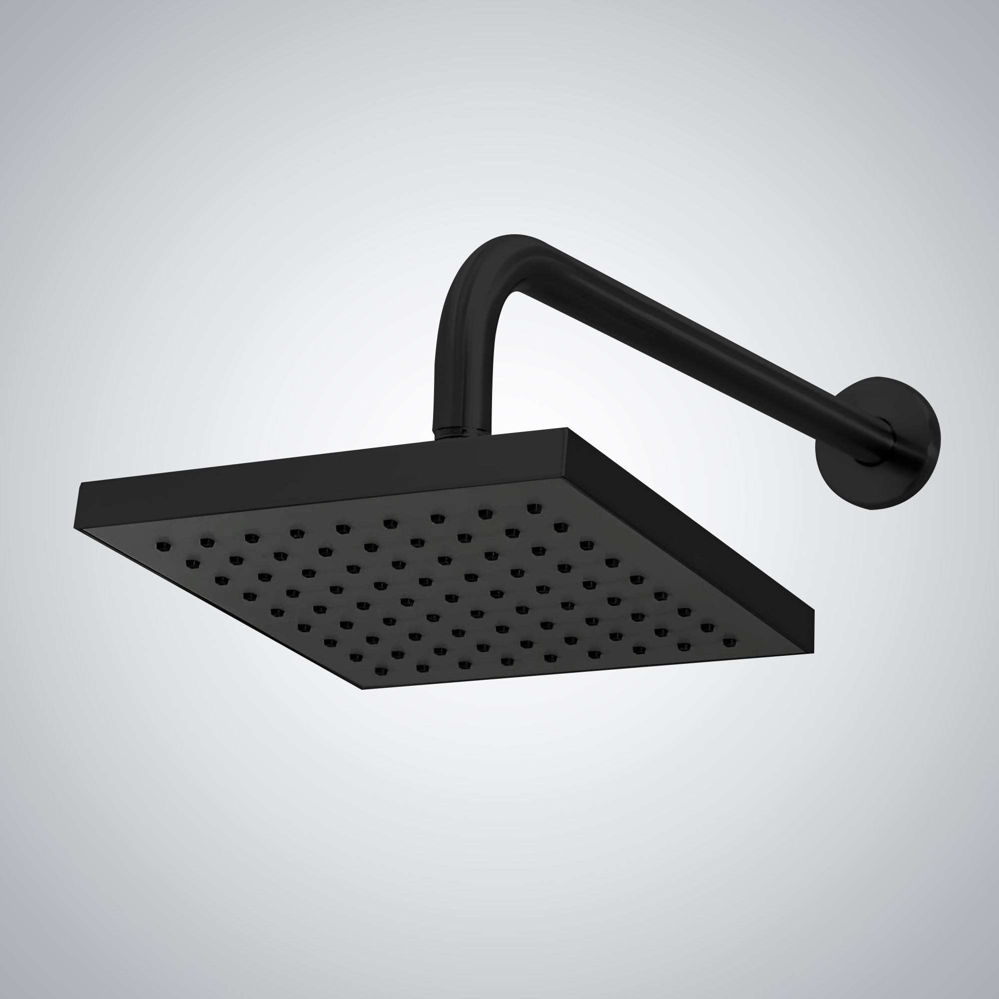 Fontana 12" Solid Brass Square Matte Black Rainfall Wall Mounted Shower Head
