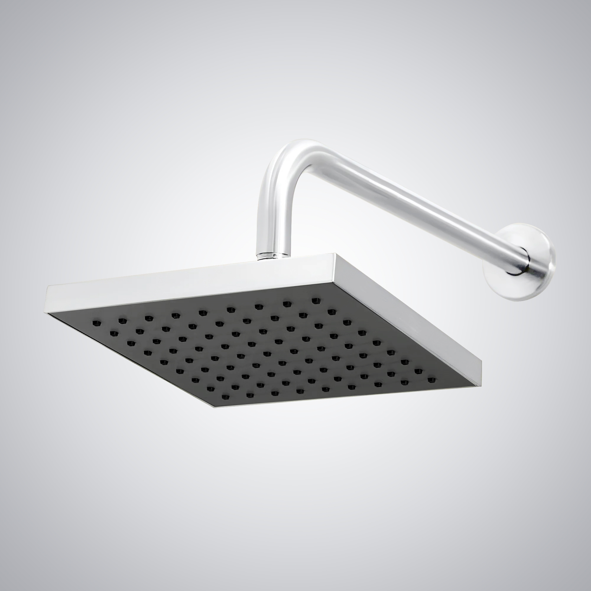 Fontana 12" Solid Brass Square Matte White Rainfall Wall Mounted Shower Head