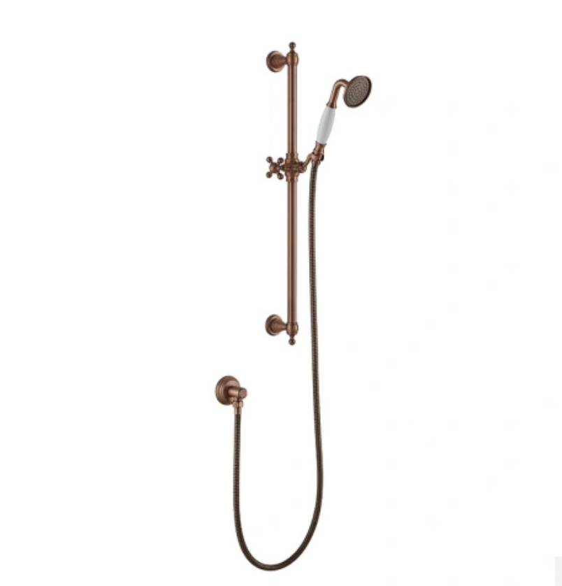 Fontana Luxury Shower Rail Set In Rose Gold Finish