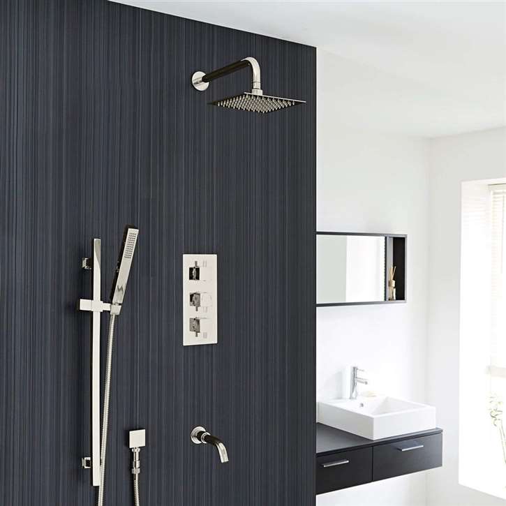 Fontana Liverpool Wall Mount Thermostatic Rainfall Shower