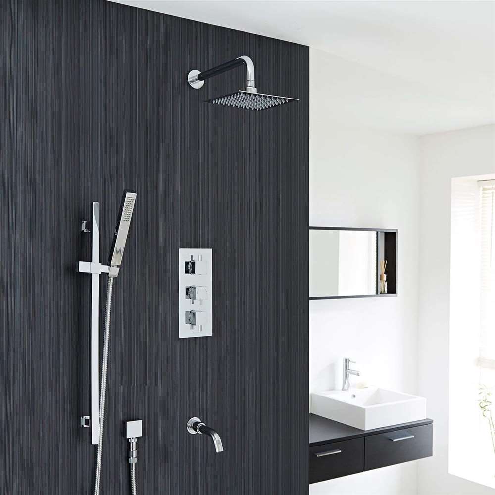 Fontana Liverpool Wall Mount Thermostatic Rainfall Shower System