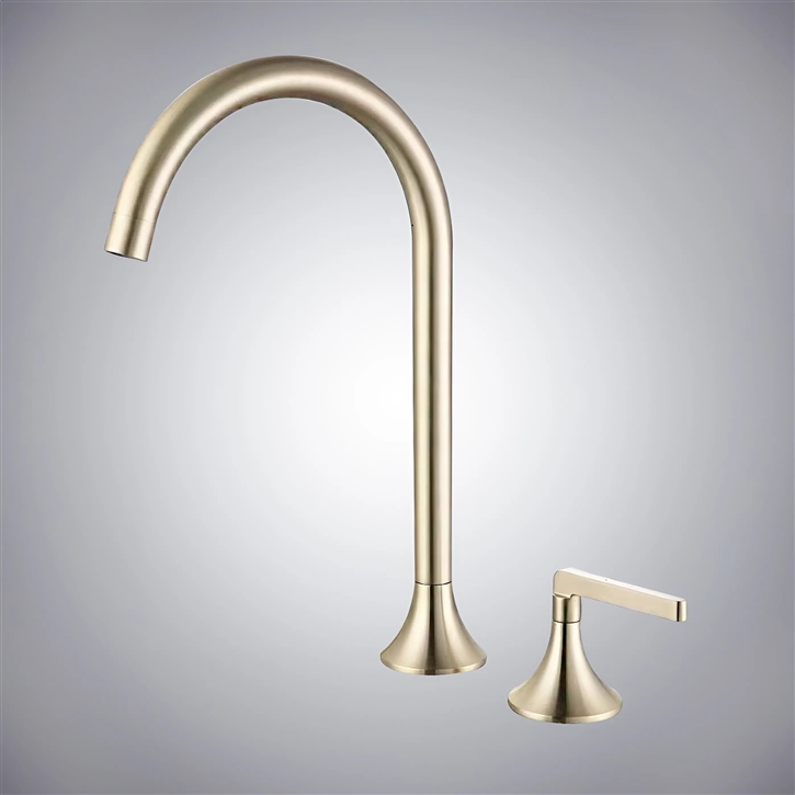Fontana Slate Serenity In Brushed Gold Finish Countertop Installation Brass Basin Bathroom Faucet With Hot And Cold Control