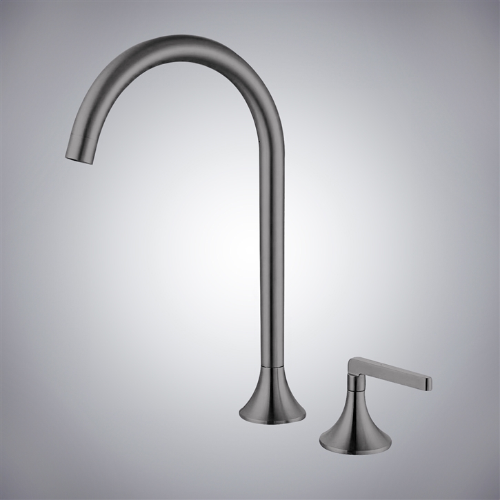 Fontana Slate Serenity In Gun Metal Gray Finish Countertop Installation Brass Basin Bathroom Faucet With Hot And Cold Control