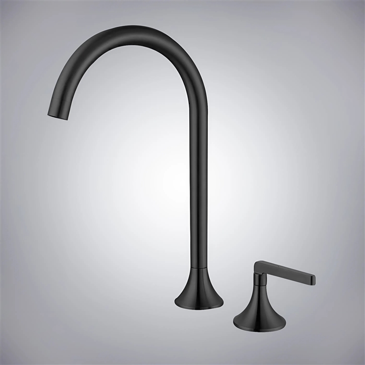 Fontana Slate Serenity In Matte Black Finish Countertop Installation Brass Basin Bathroom Faucet With Hot And Cold Control