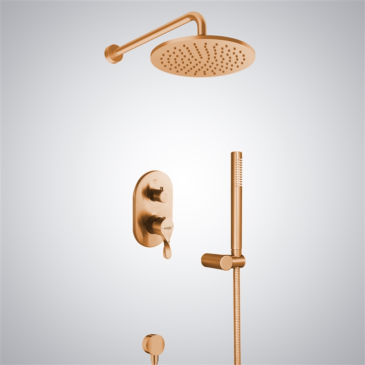 Bravat In Rose Gold Shower System with Handheld Shower