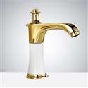 Fontana Marsala White and Gold Commercial Electronic Sensor Faucet