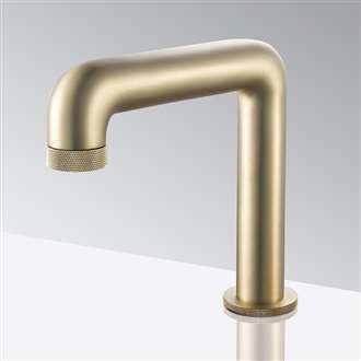 Leo Commercial Brushed Gold Restroom Touchless Sensor Faucet