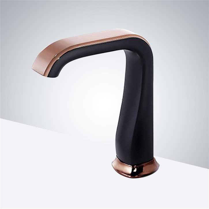 Fontana Commercial Matte Black and Rose Gold Automatic Sensor Faucet