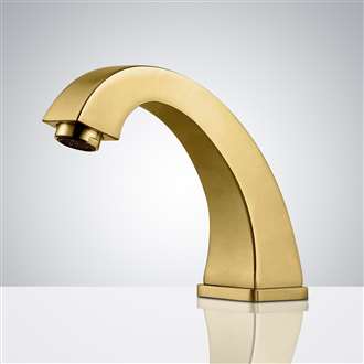 Sassari Brushed Gold Commercial Restroom Deck Mount Touchless Sensor Faucet