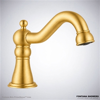 Leo Commercial Restroom Brushed Gold Touchless Faucet