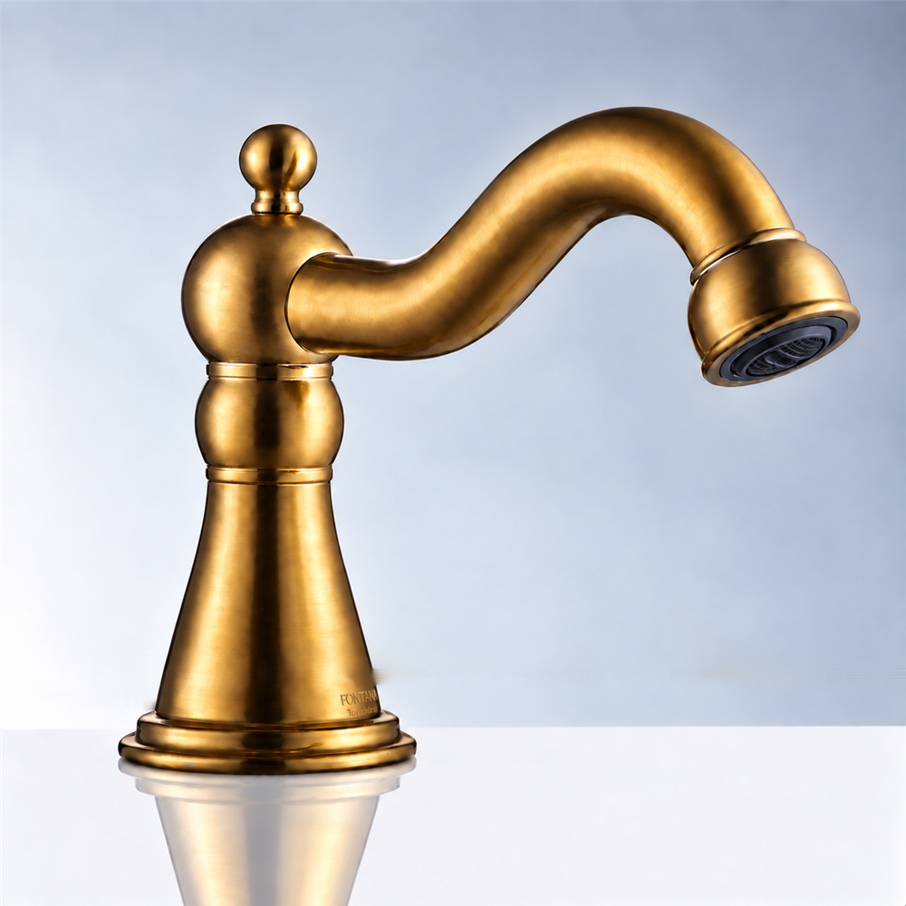 Leo Commercial Restroom Brushed Gold Touchless Faucet
