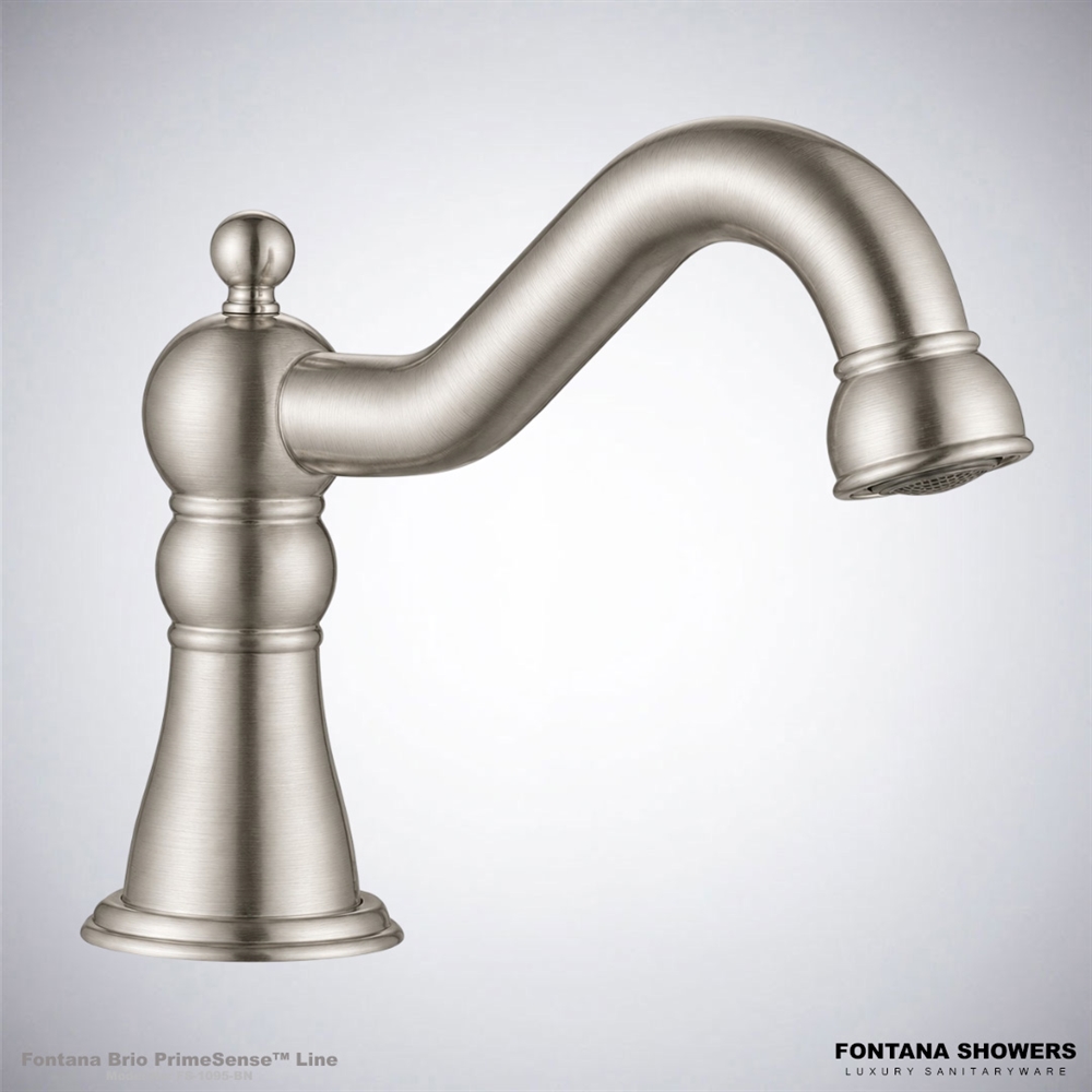 Fontana Napoli Commercial Brushed Nickel Touchless Automatic Sensor Hands Free Faucet