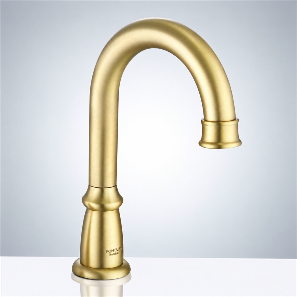 Leo Brushed Gold Commercial Automatic Touchless Sensor  Faucet
