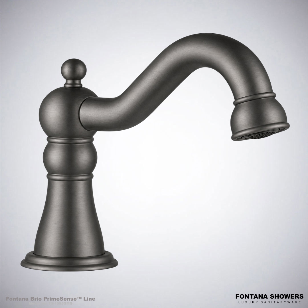 Fontana Brio PrimeSense FS-1095GMG gun metal gray deck-mounted touchless faucet rough-in installation