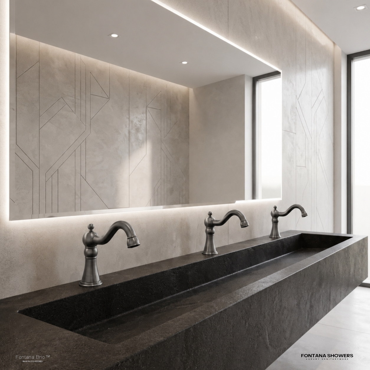 Fontana Brio PrimeSense FS-1095GMG Gun Metal Gray touchless faucet commissioning performance verification drawing showing sensor test, solenoid operation, water flow, power verification, basin splash test and maintenance inspection