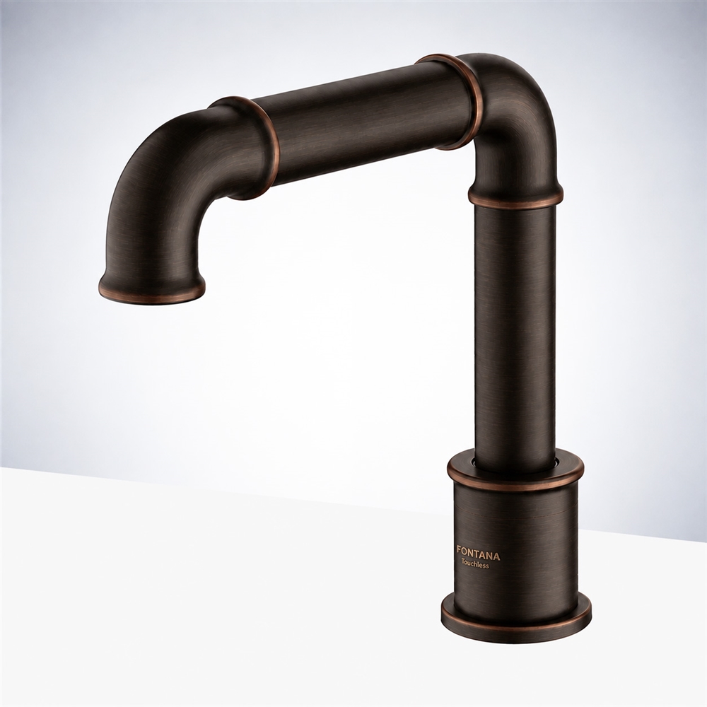 Fontana Couron Commercial Oil Rubbed Bronze Deck Mount Automatic Touchless Sensor Faucet