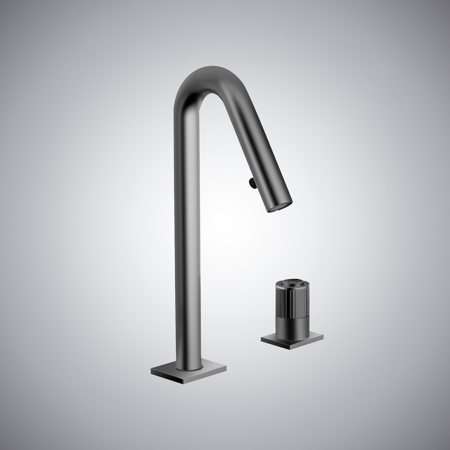 Fontana Wexford Gun Metal Gray Deck Mounted Mixer Bathroom Faucet FS-111502-GMG