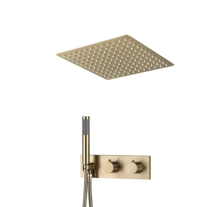 Fontana Boldmere Brushed Gold Concealed Ceiling Shower System FS-1115A-BG