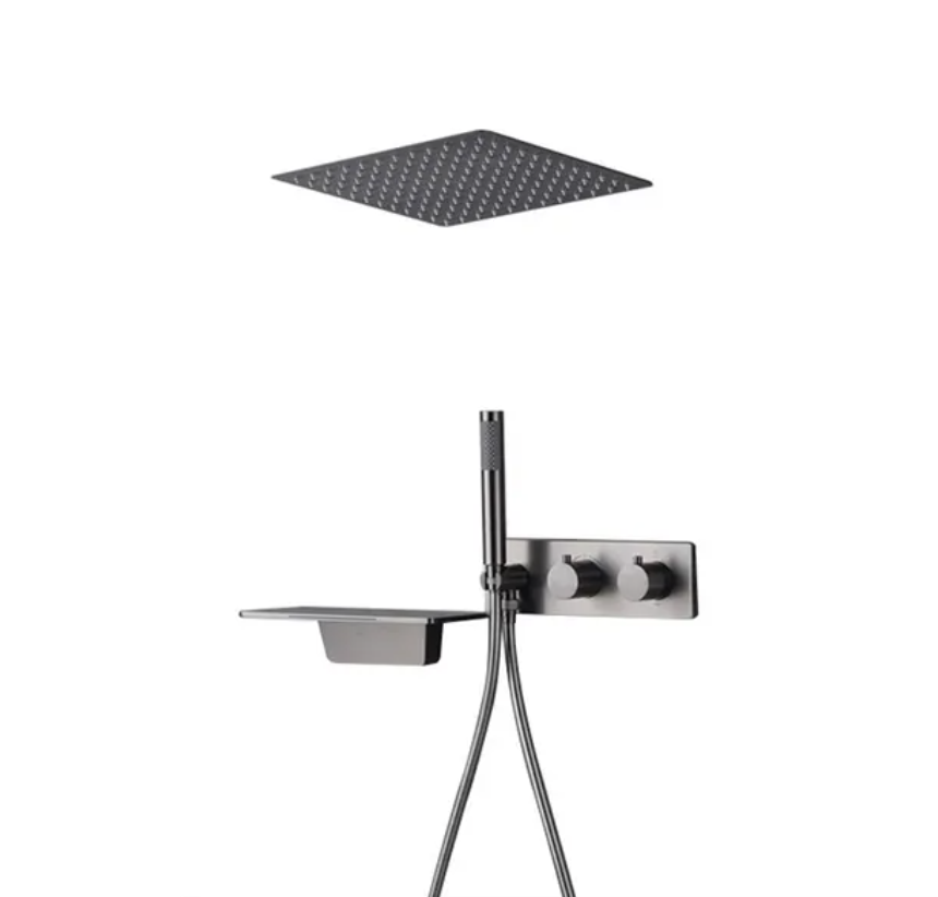 Fontana Boldmere Gun Metal Gray Concealed Ceiling Shower System FS-1115A-GMG