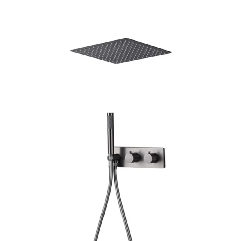 Fontana Boldmere Gun Metal Gray Concealed Ceiling Shower System FS-1115B-GMG