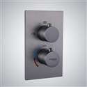 Fontana Gun Metal Gray Thermostatic Two Knob Three Way Concealed Shower Mixing Valve