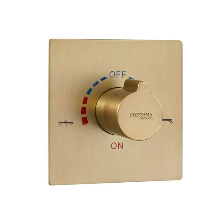 Fontana Brushed Gold Wall Mounted Concealed Shower Mixer Valve