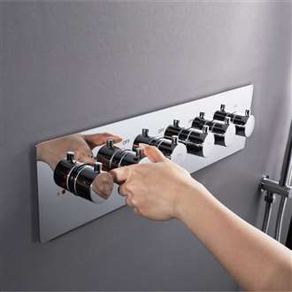 Fontana Bathroom Shower Valve 5 Way Thermostatic Brass Diverter Faucet Controller