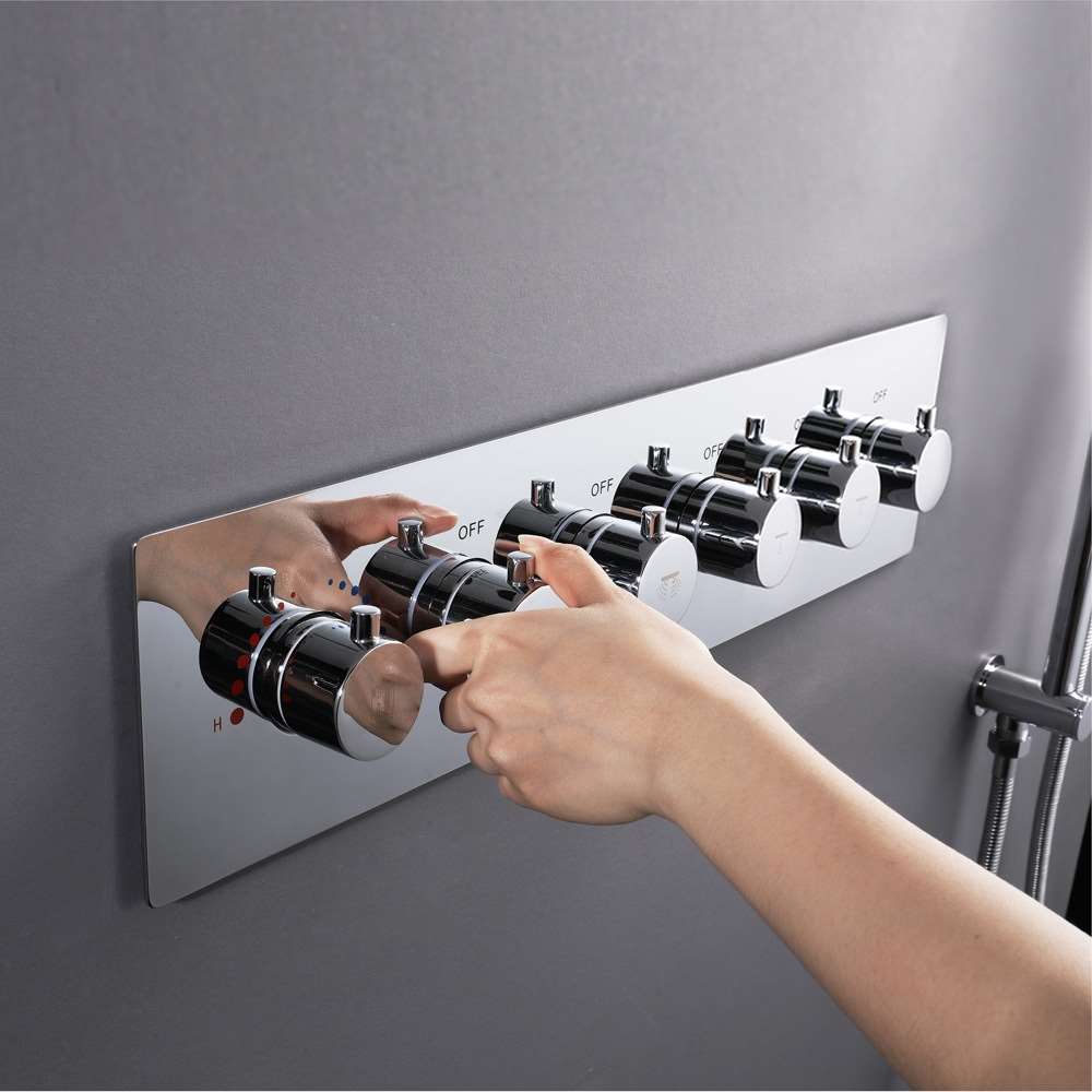 Fontana 5-Way Thermostatic Brass Shower Diverter Valve