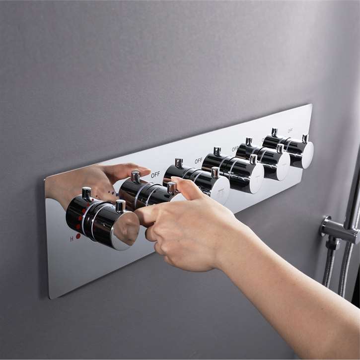 Fontana Bathroom Shower Valve 5 Way Thermostatic Brass Diverter Faucet Controller
