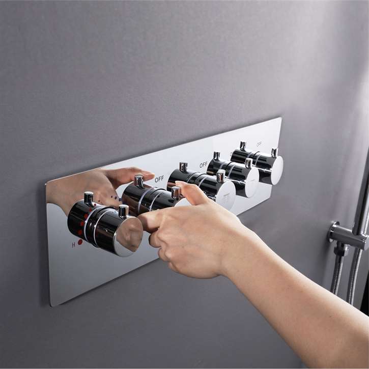 Four-function thermostatic shower valve and outlet installation planning