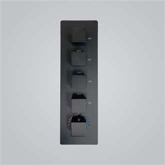 USA Supplier Fontana Venice 4 Functions Matte Black Wall Mount Vertical Shower Mixer