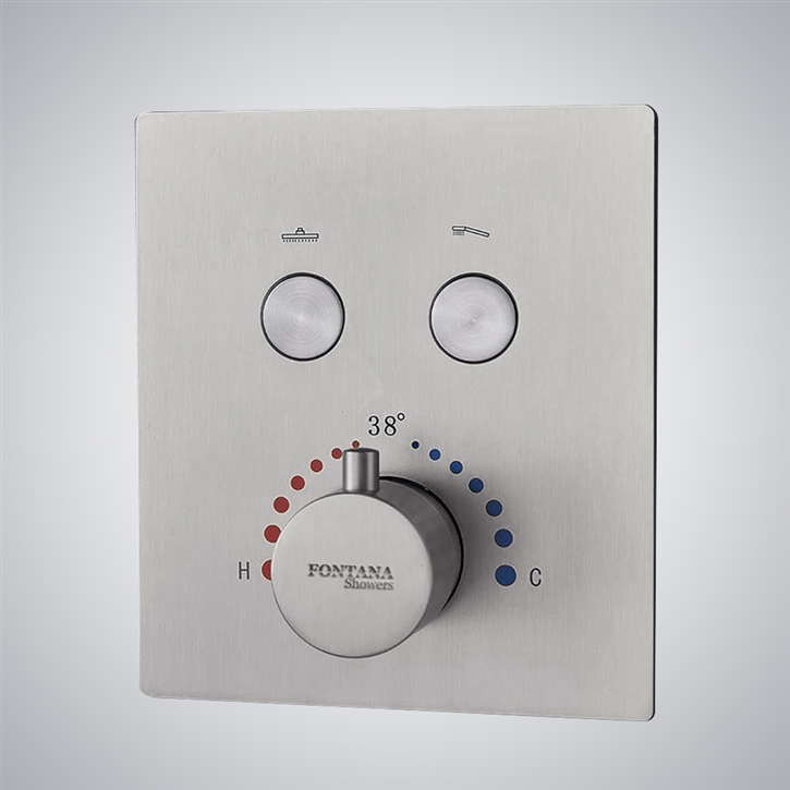 Fontana Brushed Nickel Two-Function Concealed Thermostatic Shower Mixer