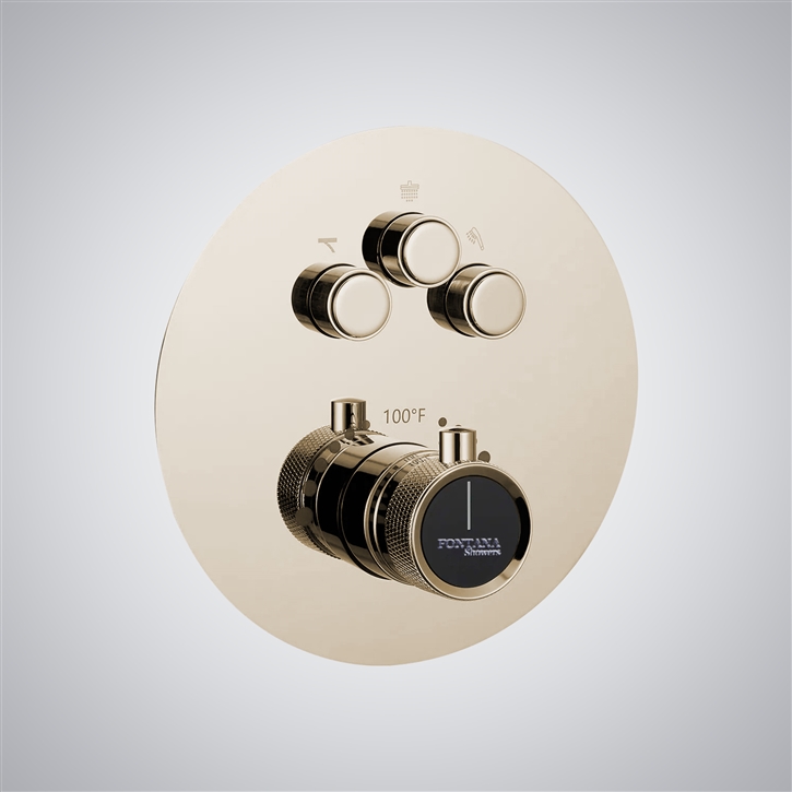 Fontana Elite Champagne Wall Mounted Shower Mixer