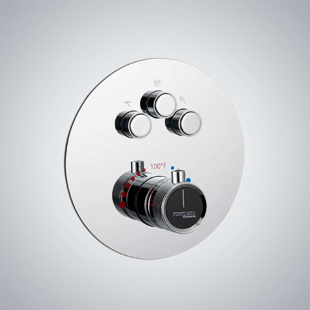 Fontana Denain Chrome Hot and Cold Thermostatic Mixer (FS-1198DM)