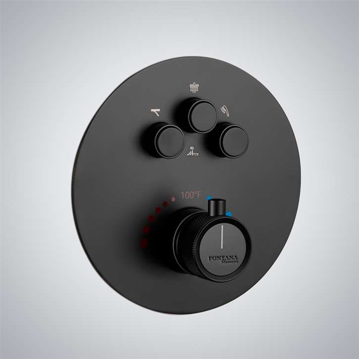 Fontana Halluin Matte Black Thermostatic Shower Mixer
