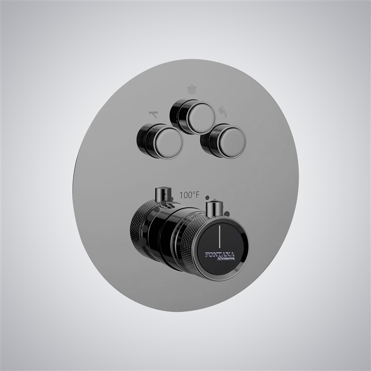 Fontana Gun Metal Gray Thermostatic Shower Mixer