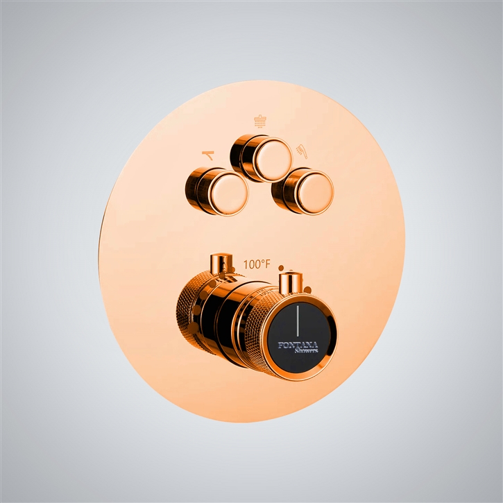 Fontana Rose Gold Luxe Shower Mixer Wall Mounted