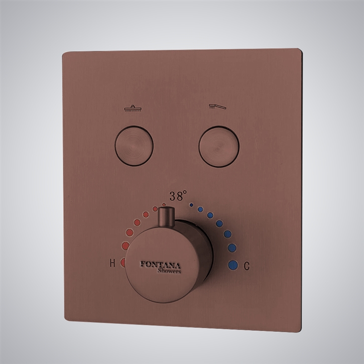 Fontana Showers Oil Rubbed Bronze Brass Concealed Mixer built-in Thermostat 2 Function Mixer
